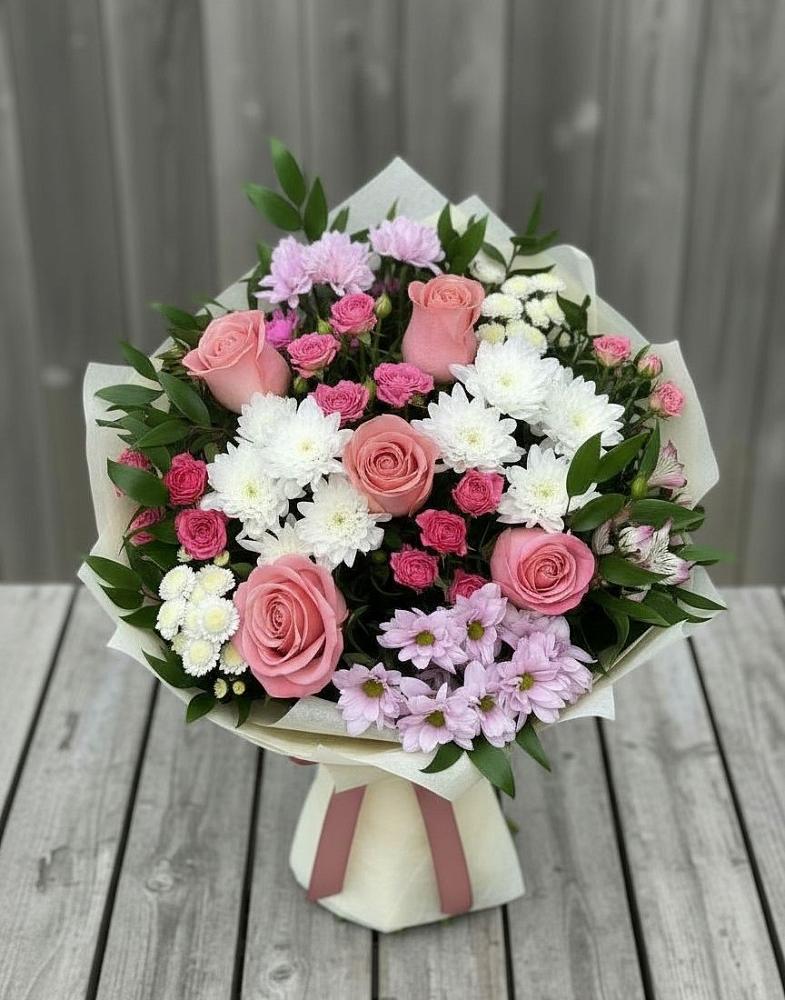Букет цветов из: Альстромерии, Гвоздики, Розы и Хризантемы в Жилино-2