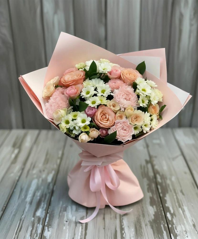 Букет цветов из: Гвоздики, Розы и Хризантемы в Жилино-2