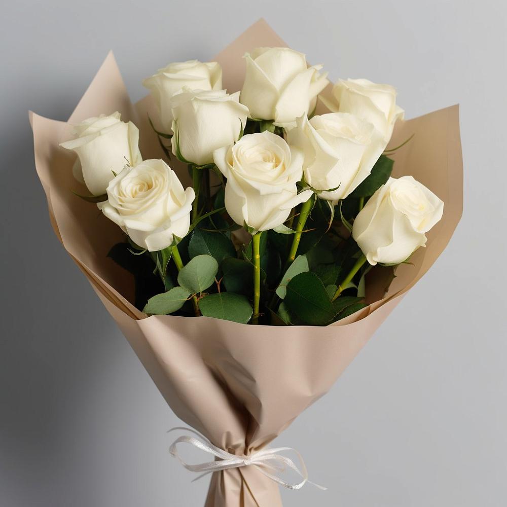 Букет 9 Белых роз Эдлесс Лав в Жилино-2