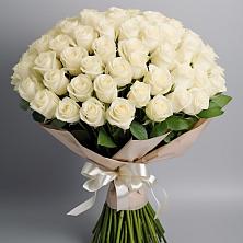 Букет 101 беля роза Белоснежка в Жилино-2