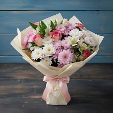 Букет цветов из:  Хризантемы, Альстромерии и Розы в Жилино-2