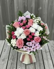 Букет цветов из:  Альстромерии, Гвоздики, Розы и Хризантемы в Жилино-2