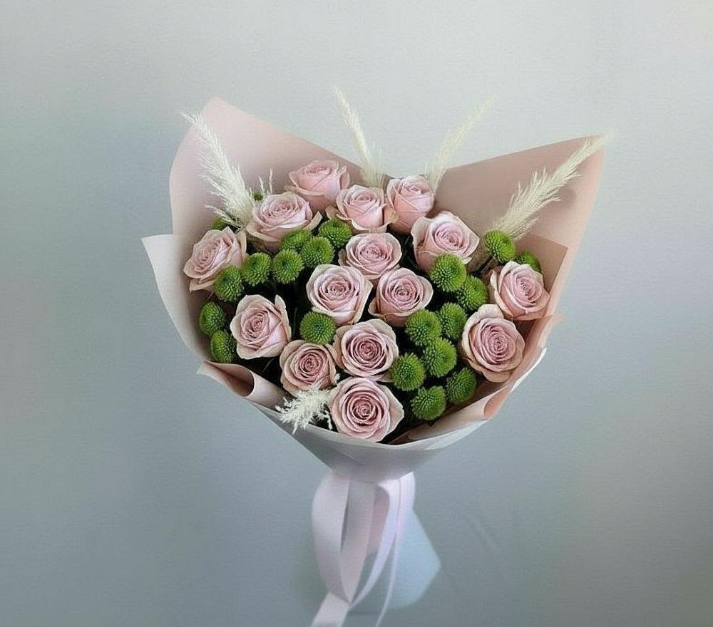 Букет цветов из: Розы и Хризантемы в Жилино-2