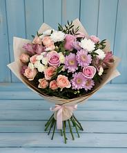 Букет цветов из:  Хризантемы, Розы и Альстромерии в Жилино-2