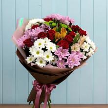 Букет цветов из:  Розы, Хризантемы и Альстромерии #REPLACE_PRED# Жилино-2