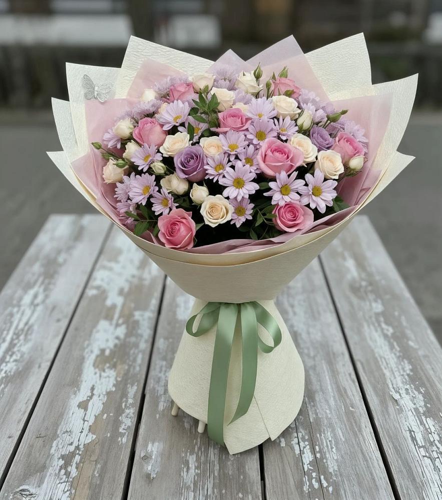 Букет цветов из: Розы и Хризантемы в Жилино-2