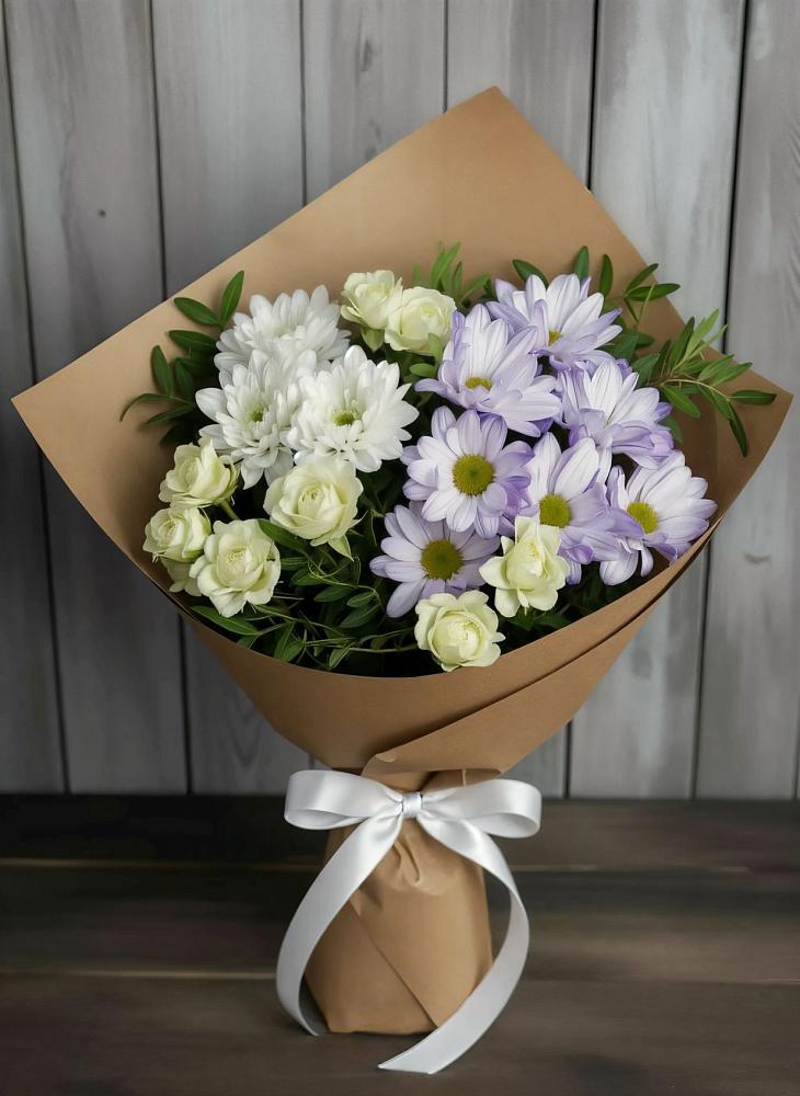 Букет цветов из: Хризантемы и Розы в Жилино-2